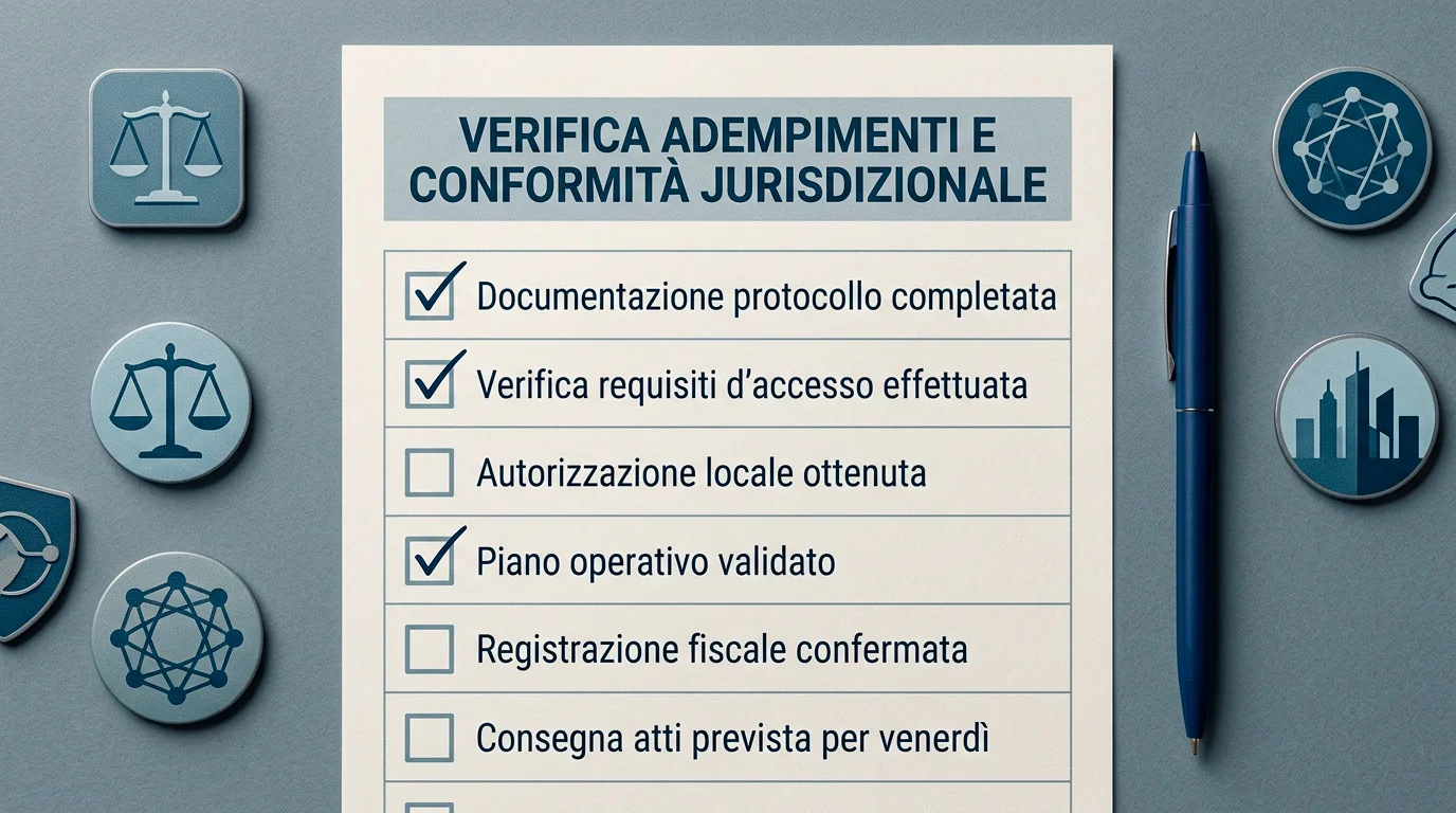 Lista di controllo con i criteri di valutazione di un operatore di gioco a distanza
