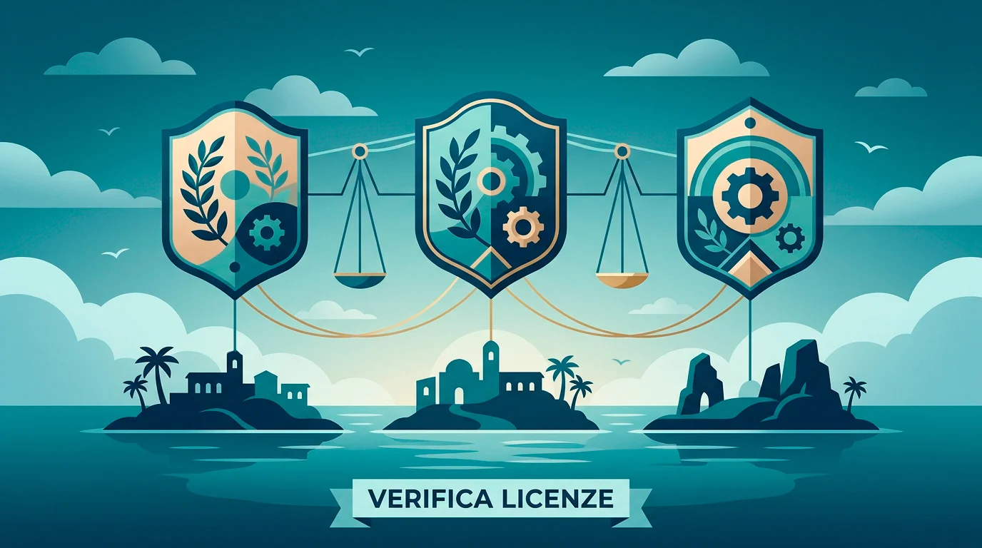 Confronto visivo tra le licenze estere di Malta, Curacao e Anjouan per il gioco online