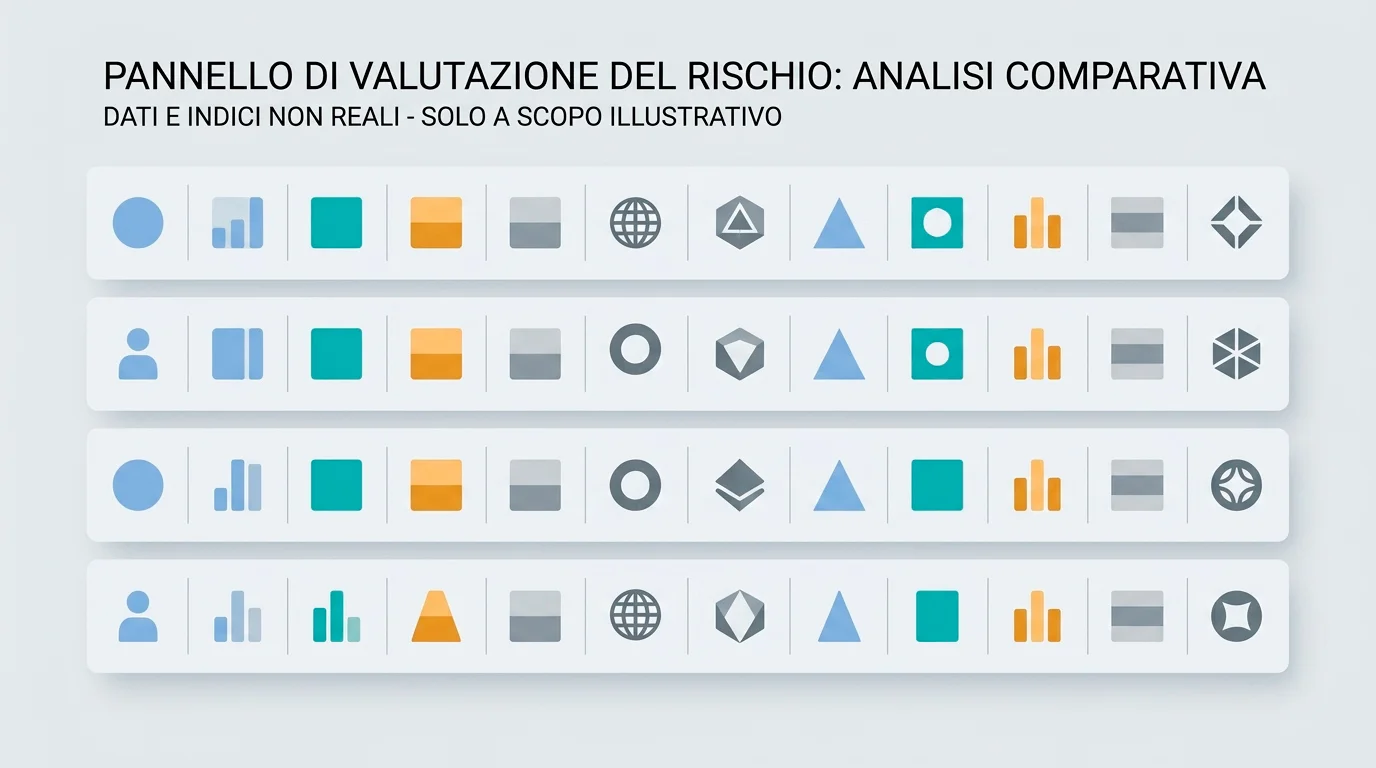 Tabella comparativa stilizzata delle giurisdizioni di licenza con marcatori di rischio